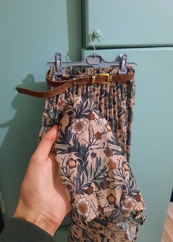 Pilili Uzun Bohem Kadın Etek - Görsel 3