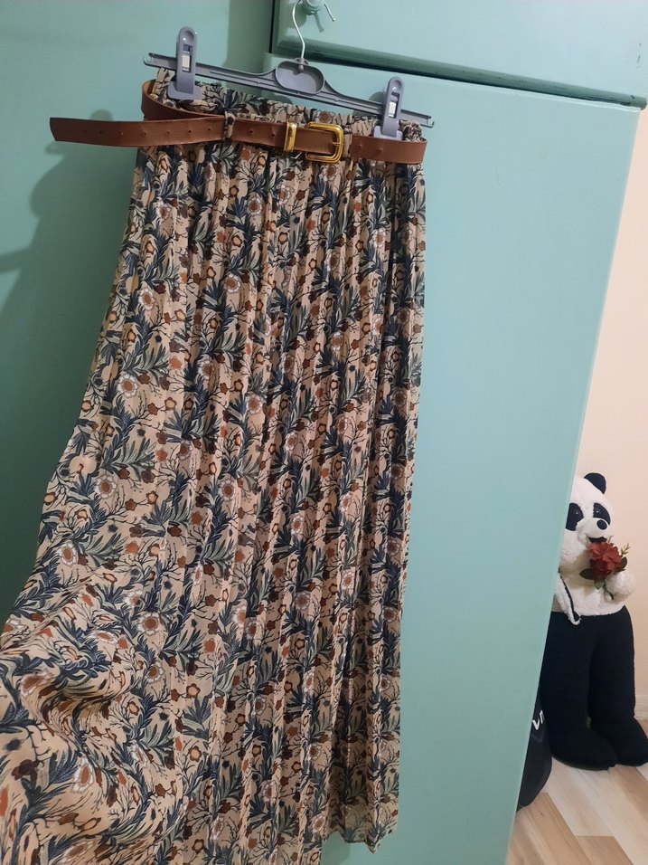 Pilili Uzun Bohem Kadın Etek - Görsel 4