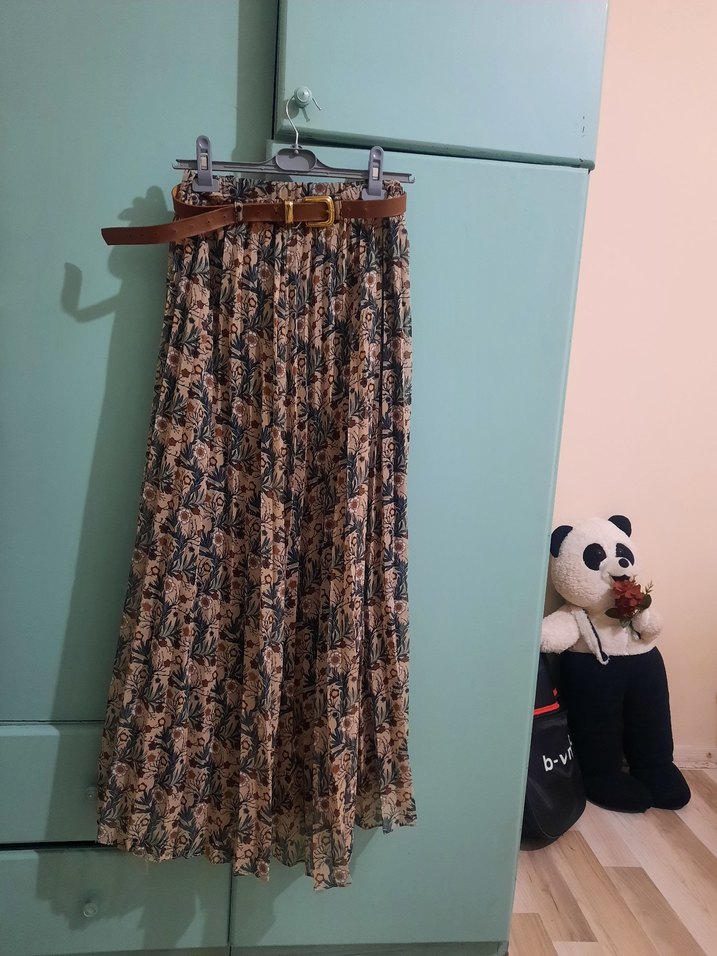 Pilili Uzun Bohem Kadın Etek - Görsel 2