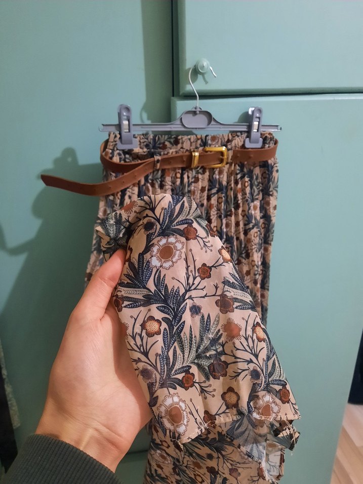 Pilili Uzun Bohem Kadın Etek - Görsel 3