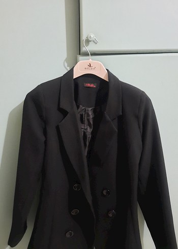 Düğmeli Siyah Kadın Blazer Ceket - Görsel 7