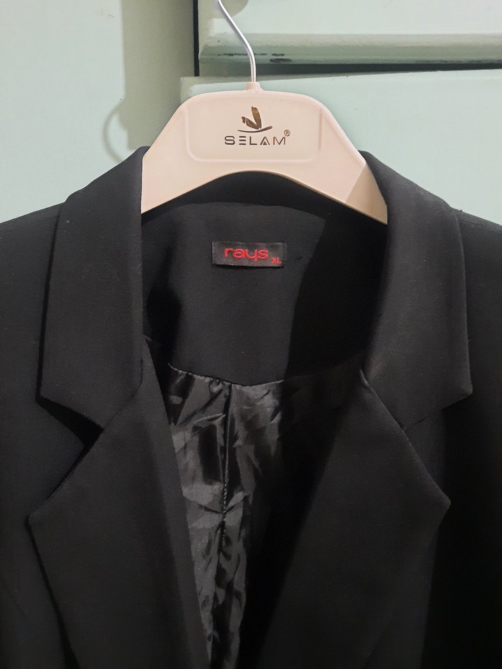 Düğmeli Siyah Kadın Blazer Ceket - Görsel 5