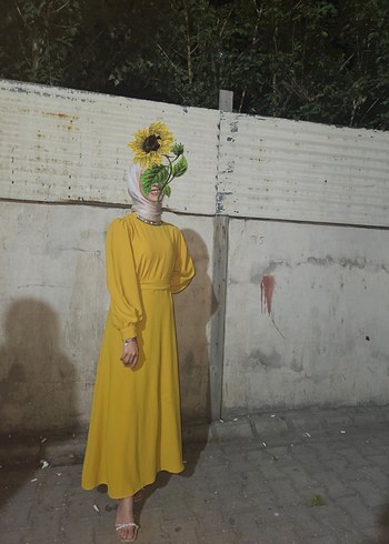 Hardal sarısı Payetli Kadın Bluz, Uzun Kollu, Salaş - Görsel 2