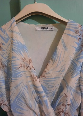 Mavi Bohem V Yakalı Hamile Bluzu - Görsel 4