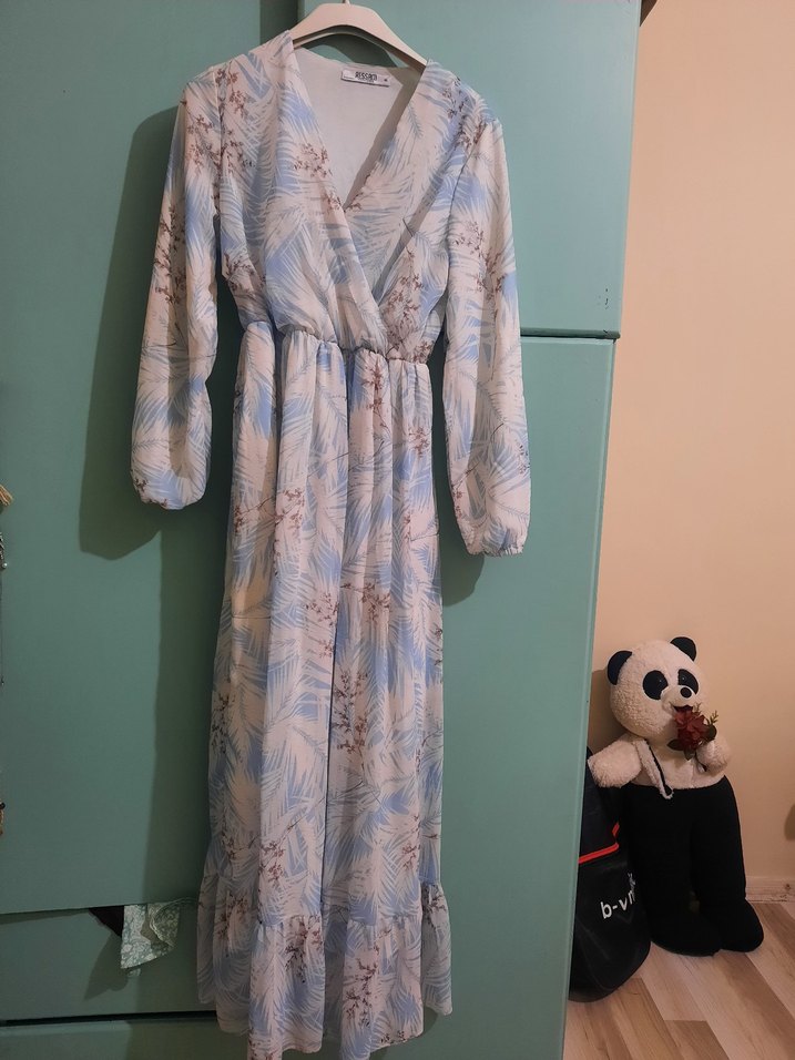 Mavi Bohem V Yakalı Hamile Bluzu - Görsel 5