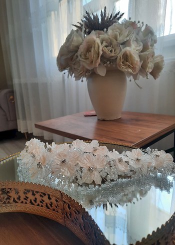 Bej Drapeli Bohem Zarif Saç Aksesuarı - Görsel 7