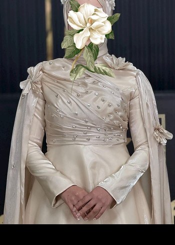 Bej Drapeli Bohem Zarif Saç Aksesuarı - Görsel 2