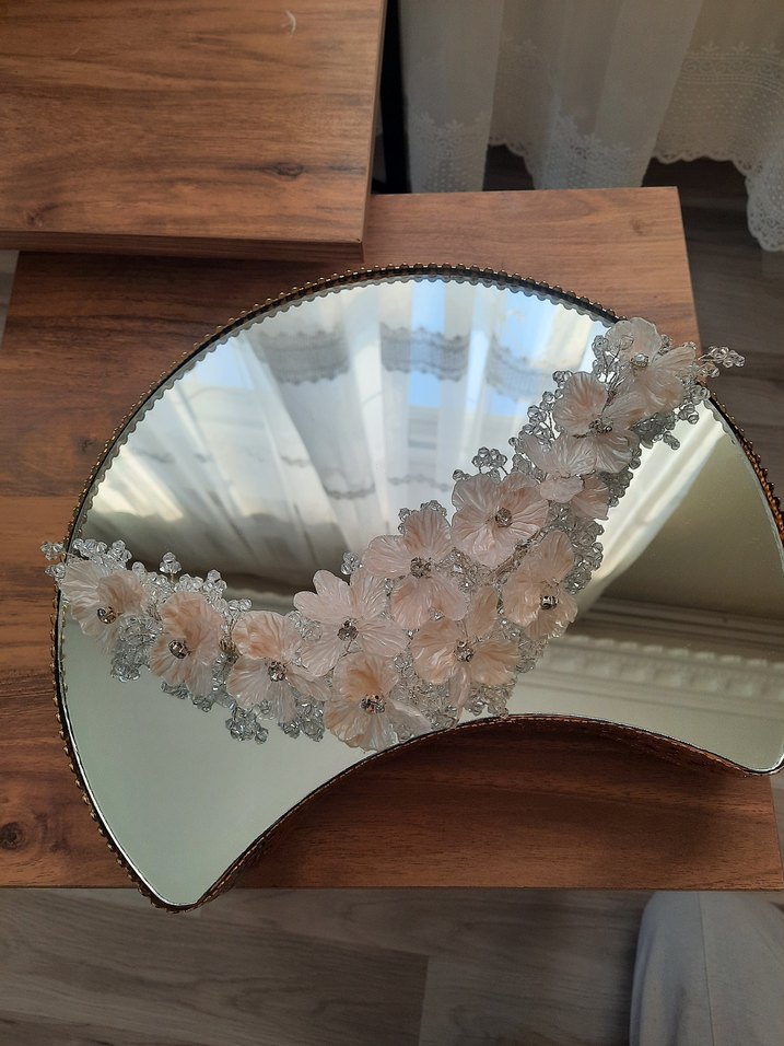 Bej Drapeli Bohem Zarif Saç Aksesuarı - Görsel 3