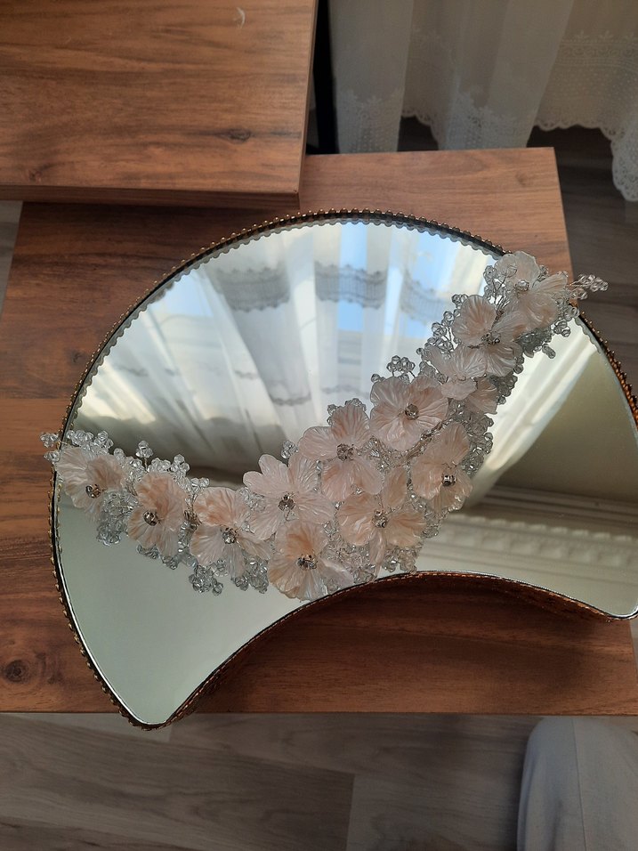 Bej Drapeli Bohem Zarif Saç Aksesuarı - Görsel 4