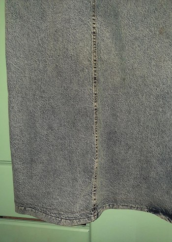 buz mavisi Uzun Kot Etek Kemerli - Görsel 4