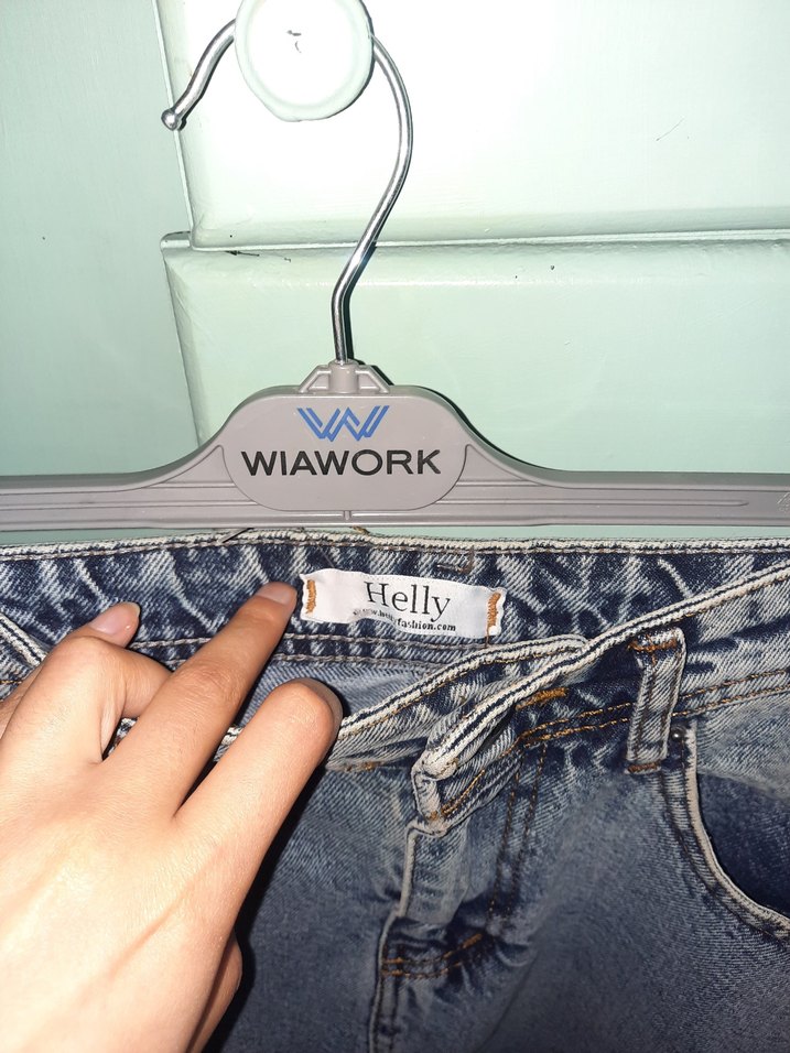 buz mavisi Uzun Kot Etek Kemerli - Görsel 5