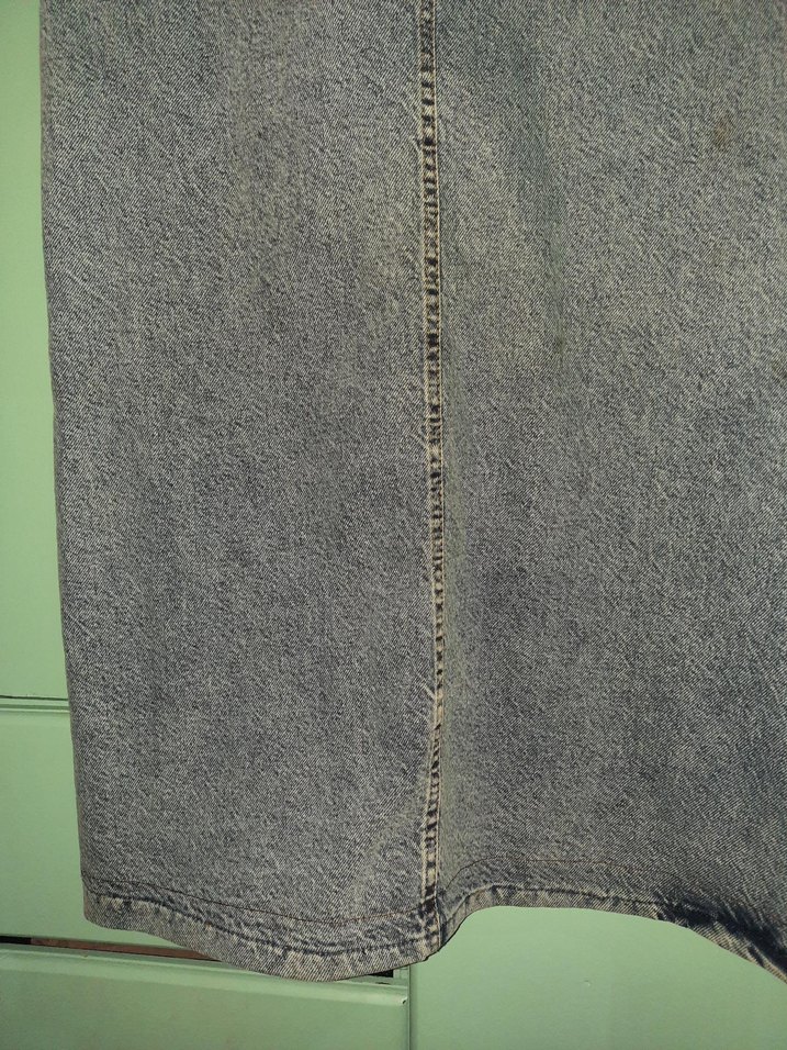 buz mavisi Uzun Kot Etek Kemerli - Görsel 4