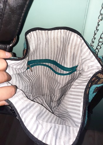 Otantik Turkuaz Bohem Kadın Çanta - Görsel 4