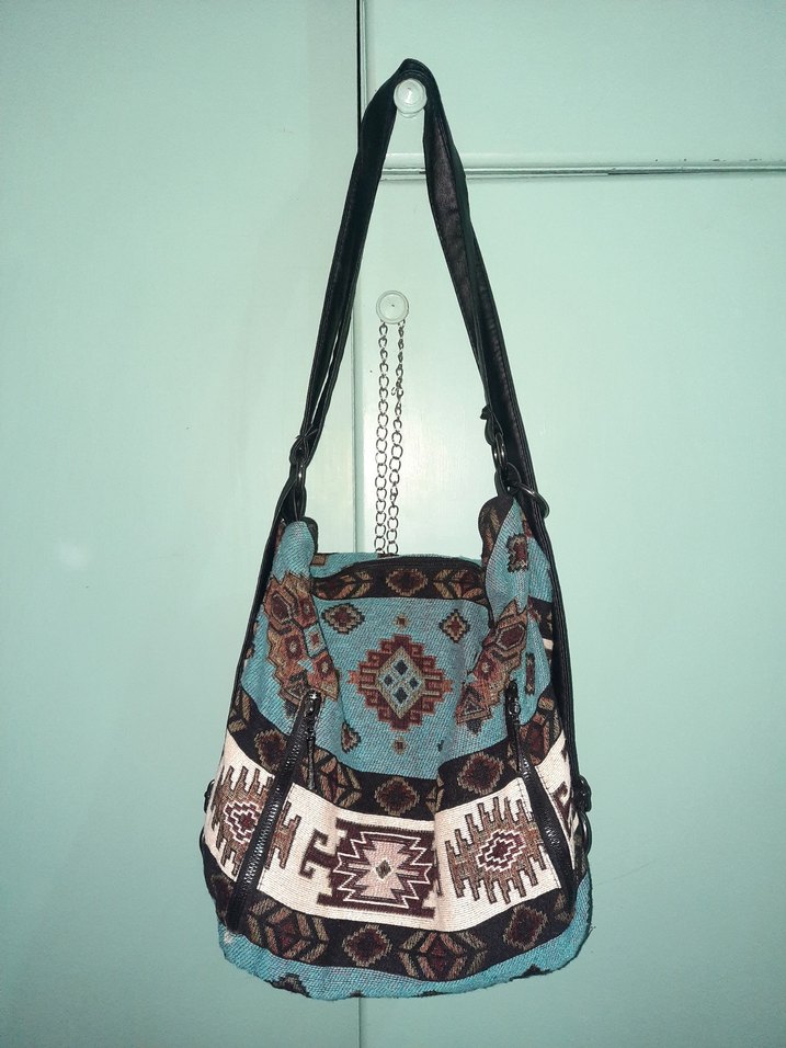 Otantik Turkuaz Bohem Kadın Çanta - Görsel 3
