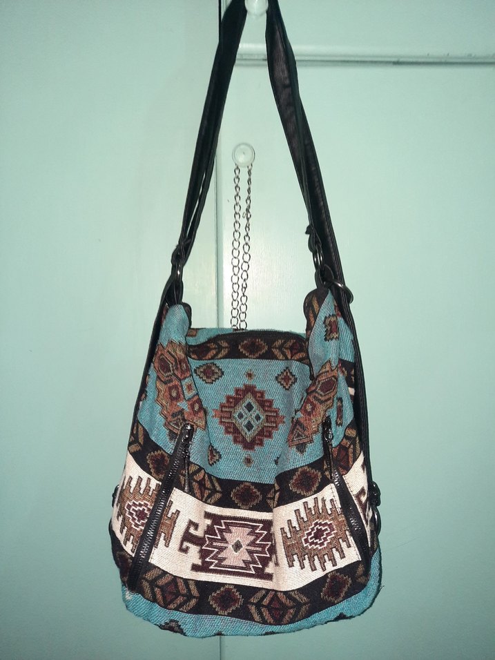 Otantik Turkuaz Bohem Kadın Çanta - Görsel 2