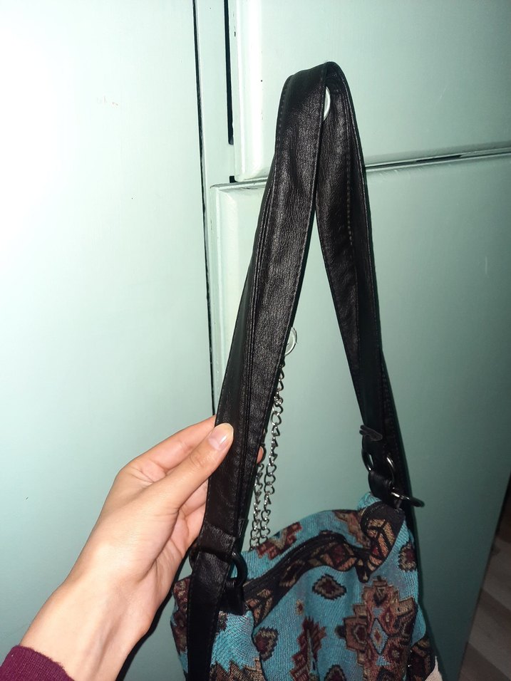 Otantik Turkuaz Bohem Kadın Çanta - Görsel 5