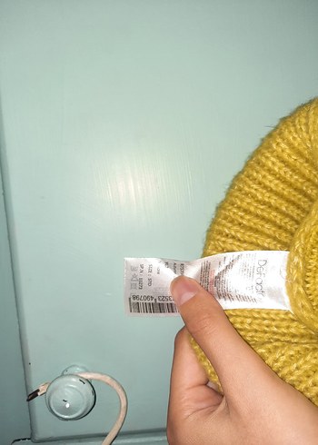 Sarı Örgü Kadın Bere - Görsel 5