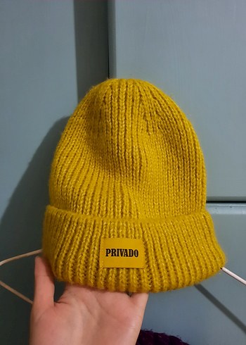 Sarı Örgü Kadın Bere - Görsel 2