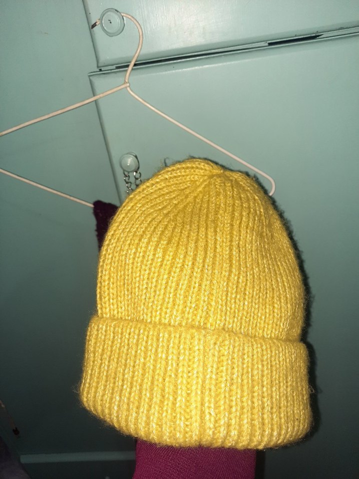 Sarı Örgü Kadın Bere - Görsel 4