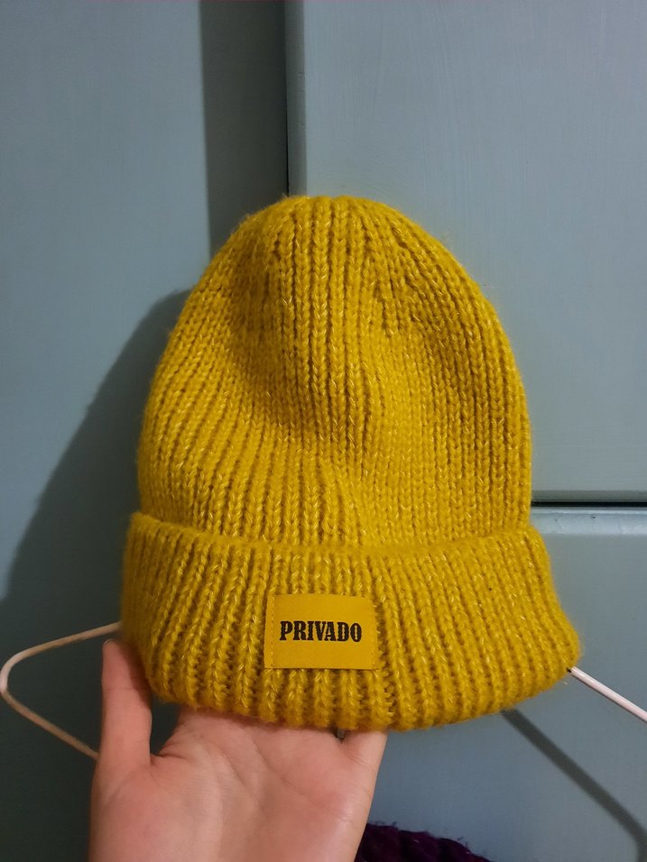 Sarı Örgü Kadın Bere - Görsel 2