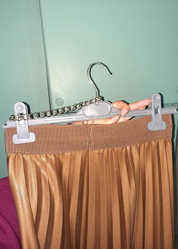 Kadın Bej Piliseli Uzun Etek - Görsel 5