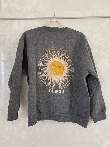 Diğer Ön arka güneş baskılı Sweatshirt