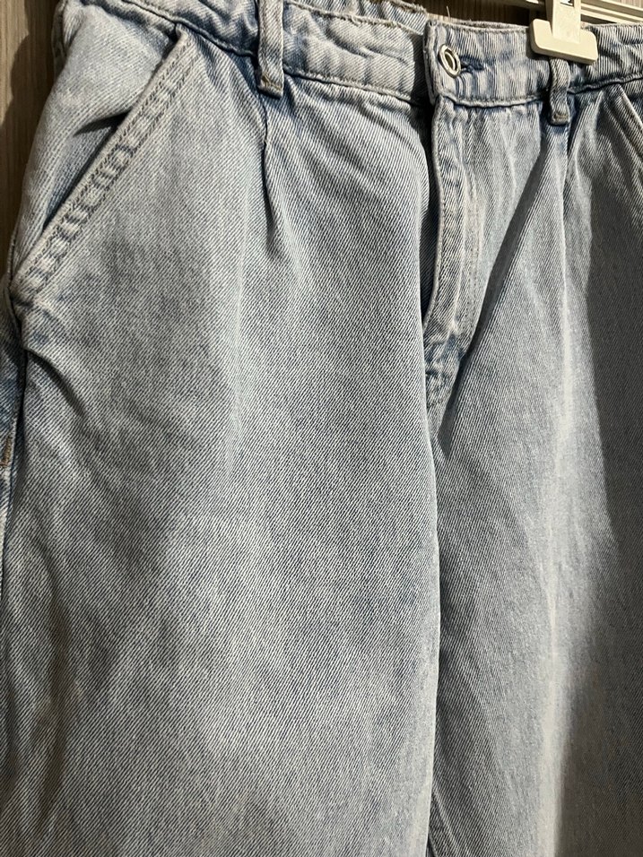 Kadın Mavi Rahat Kesim Midi Boy Denim Pantolon - Görsel 2