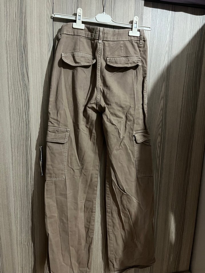 Bej Rahat Kesim Kadın  Pantolon - Görsel 3