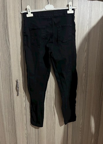 Siyah Dar Kesim Midi Kadın Kot Pantolon - Görsel 2