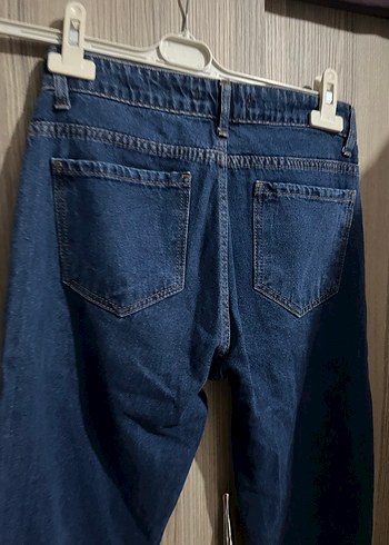 Lacivert Midi Kadın Kot Pantolon - Görsel 5