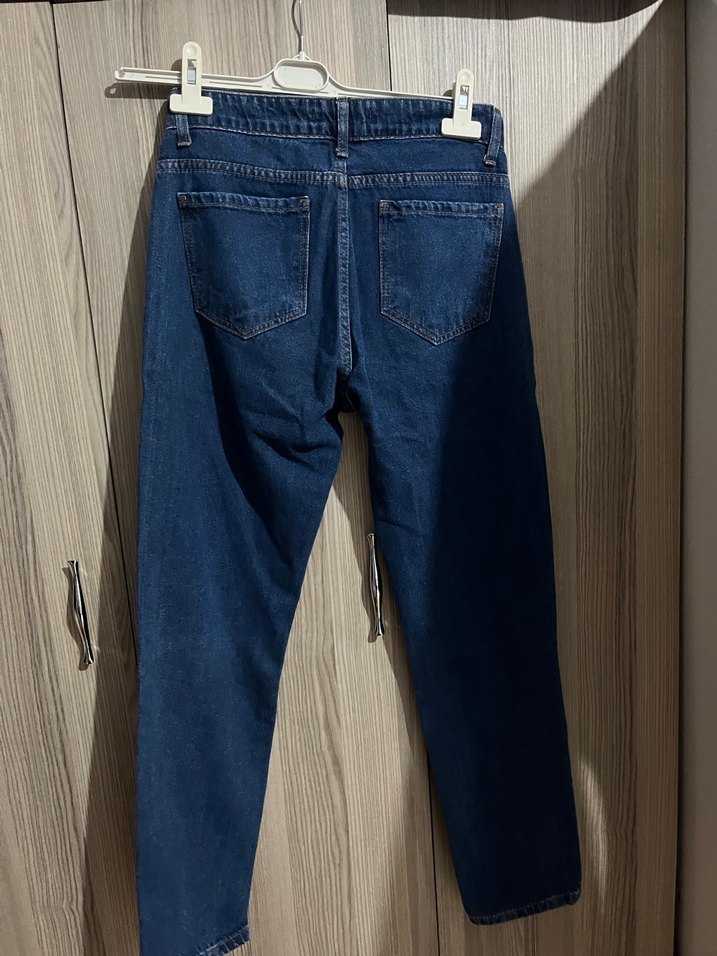 Lacivert Midi Kadın Kot Pantolon - Görsel 4