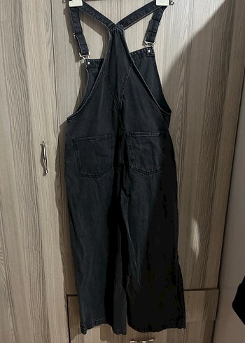 Kadın Siyah Normal Boylu Denim Tulum - Görsel 4