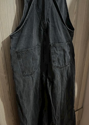 Kadın Siyah Normal Boylu Denim Tulum - Görsel 5