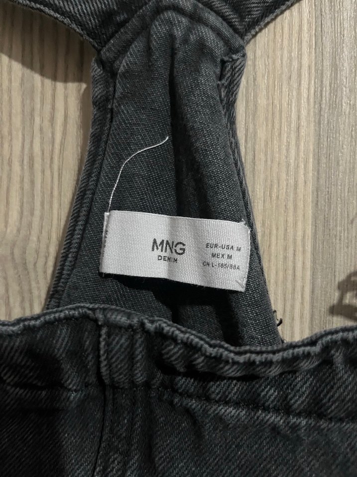 Kadın Siyah Normal Boylu Denim Tulum - Görsel 3