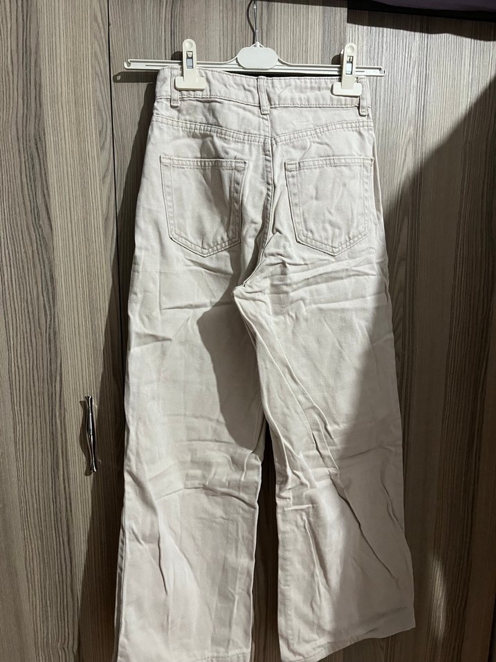 bej Kadın Normal Kesim Kot Pantolon - Görsel 3