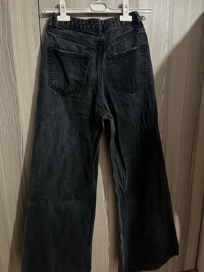 Gri Loose Fit Midi Kot Pantolon - Görsel 2