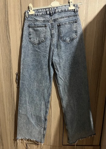 Gri Mavi Midi Boy Bol Kesim Denim Kadın Jean - Görsel 4