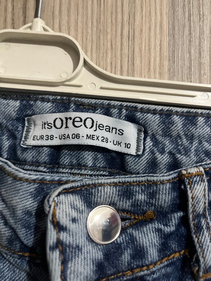 Gri Mavi Midi Boy Bol Kesim Denim Kadın Jean - Görsel 3