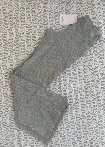 Gri ispanyol paça pantolon/tayt - Görsel 2