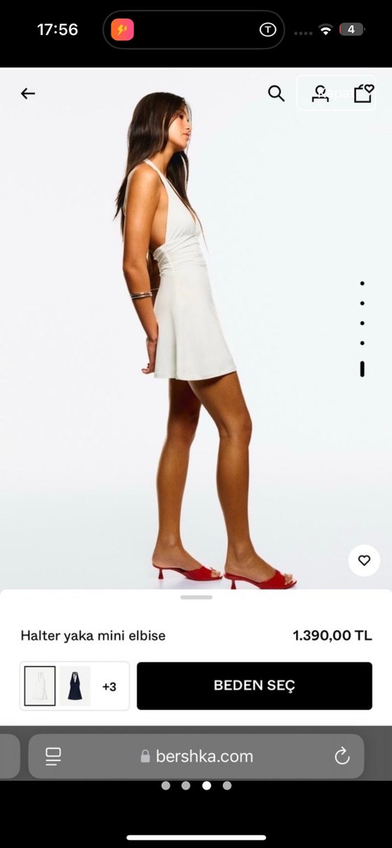 Halter yaka mini elbise - Görsel 2