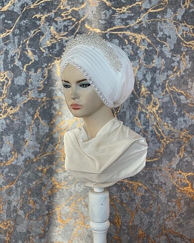 Diğer İncili hazır gelin başı duvak turban