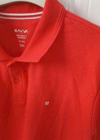xxl Beden Kırmızı Düğmeli Pamuklu Erkek Polo Tişört