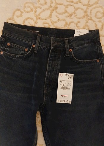 Zara zara kadın straight jean 36 beden etiketli antrasit renk