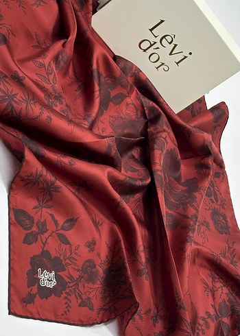 Beden siyah Renk Dantel Detaylı Siyah Kadın eşarp levidor twill ipek eşarp