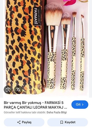 Farmasi 5 Parça Leopar Desenli Makyaj Fırçası Seti