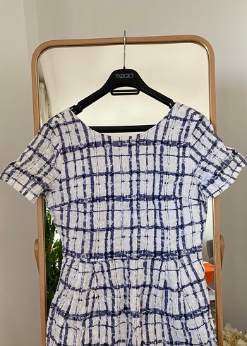 Mavi Kısa Kollu Mini Elbise - Görsel 2