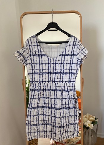 Mavi Kısa Kollu Mini Elbise - Görsel 5