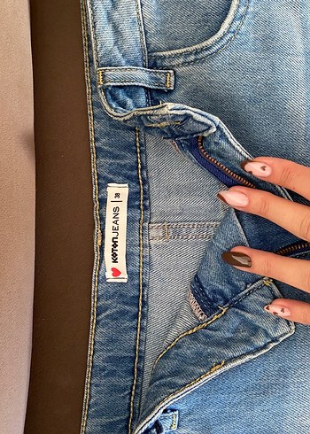 Kadın Mavi Denim Mini Etek - Görsel 2