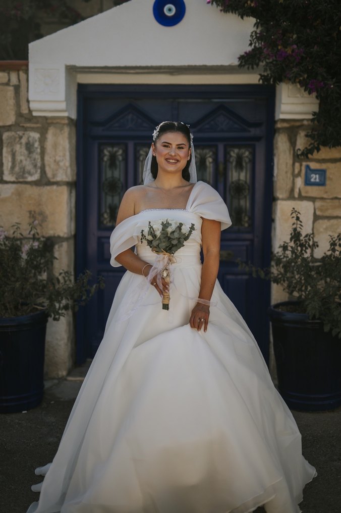 Straplez Beyaz A Kesim Gelinlik - Görsel 3