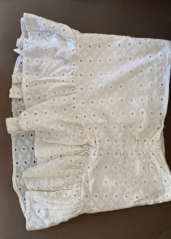 Nakışlı Beyaz Midi Etek - Görsel 2